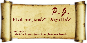 Platzerjanó Jagelló névjegykártya